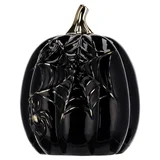 My Texas House Halloween Large Stoneware Spiderweb Pumpkin Tabletop Decoration, Black and Gold, 7... | Walmart (US)