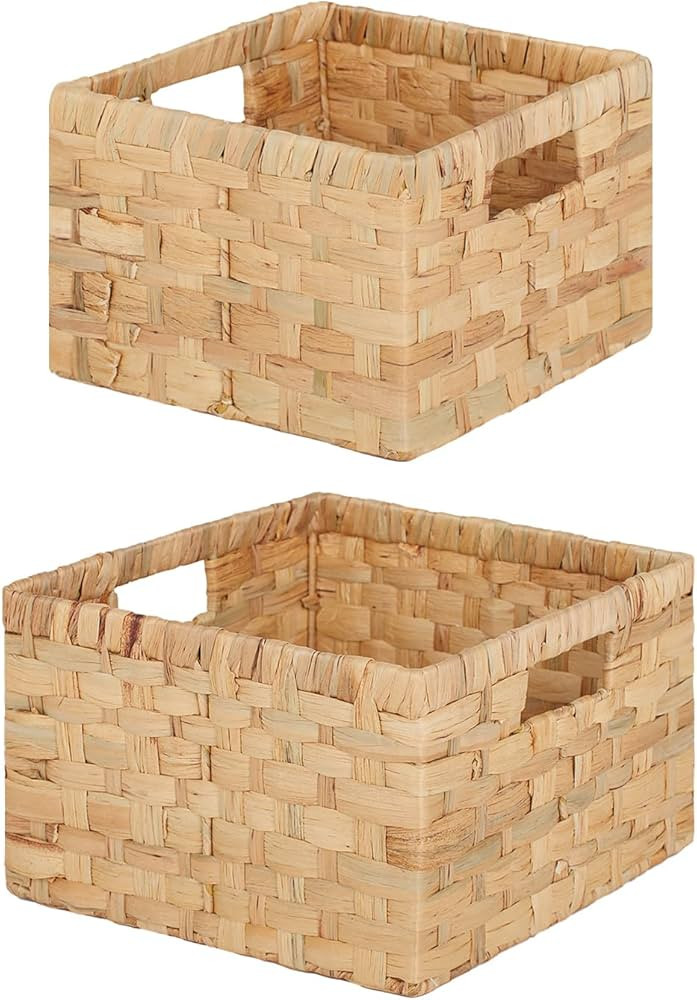 StorageWorks Water Hyacinth Wicker Baskets, Handwoven Rattan Baskets for Organizing, Decorative W... | Amazon (US)