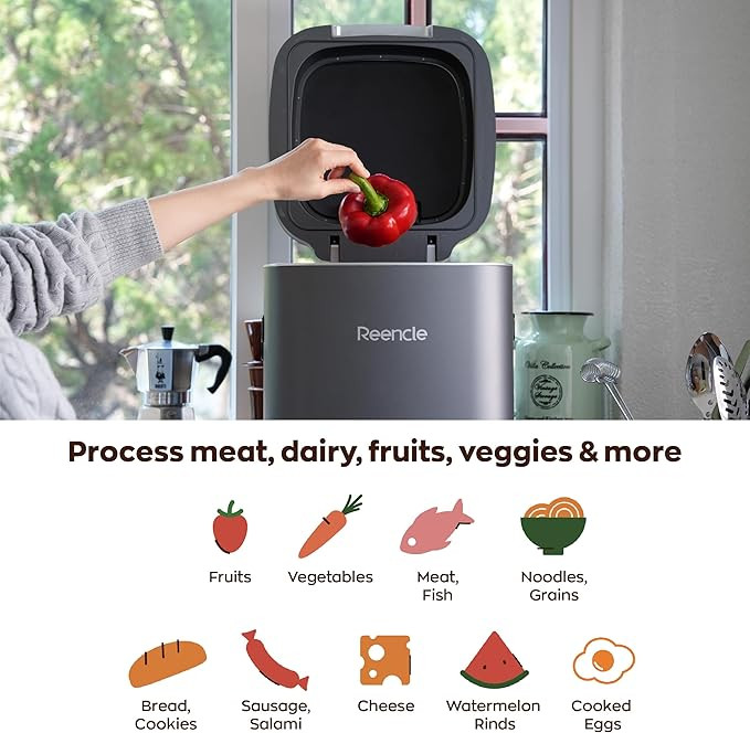 Reencle Prime Electric Composter - 14L Kitchen Composter, Decomposes Up to 2.2 lbs Food Waste Dai... | Amazon (US)