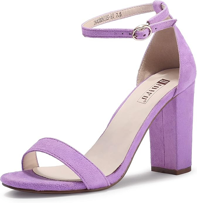 IDIFU Women's IN4 Cookie-HI Chunky High Heel Sandals Open Toe Ankle Strap Wedding Bridal Prom Dre... | Amazon (US)