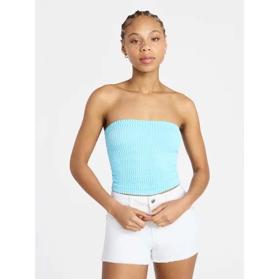 No Boundaries Seamless Textured Tube Top, Women's XXS-XXL | Walmart (US)