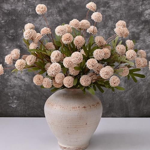 10pcs Fake Silk Pompon Mum Artificial Flowers, Bulk Faux Mini Chrysanthemums, for Centerpieces We... | Amazon (US)