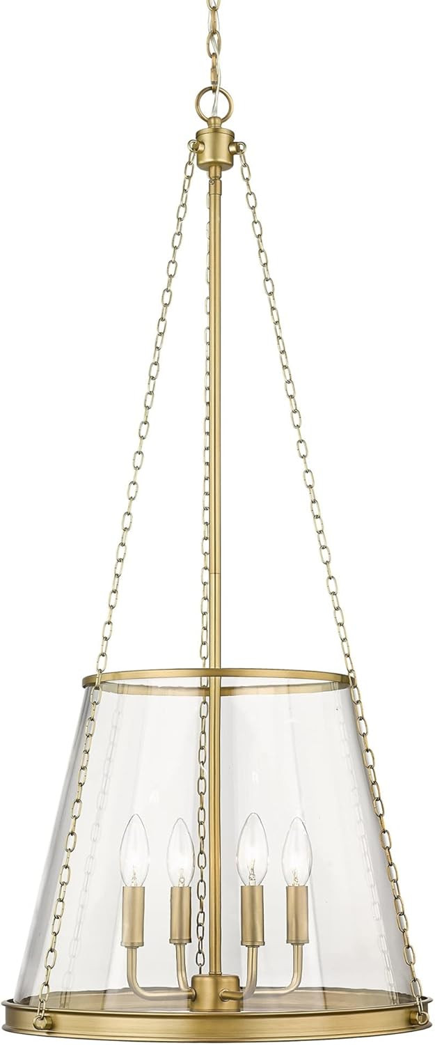 Prescott - 4 Light Pendant in Industrial Style-39.25 Inches Tall and 18 Inches Wide-Rubbed Brass ... | Amazon (US)