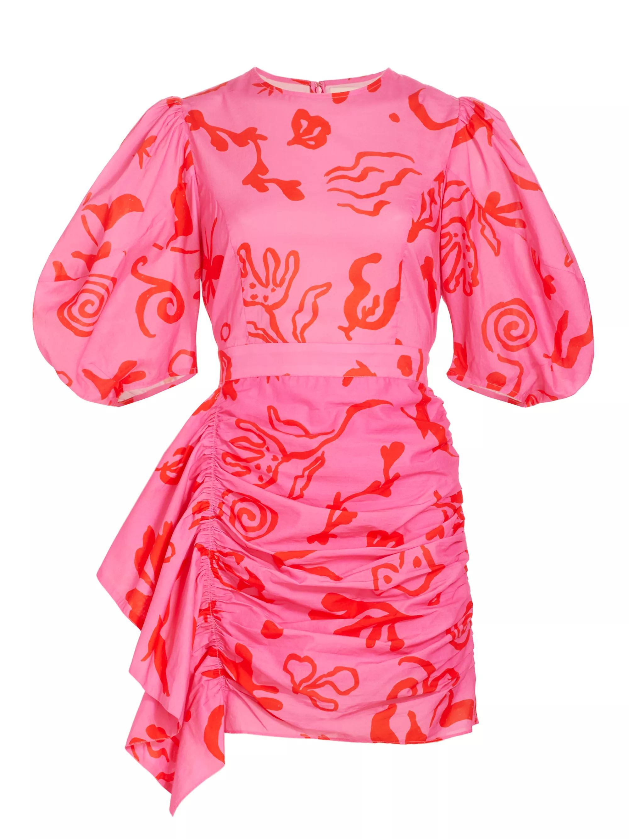 Pia Printed Puff-Sleeve Minidress | Saks Fifth Avenue