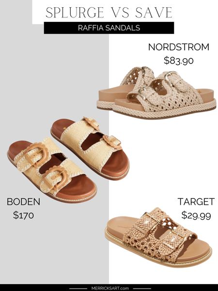 Splurge vs save raffia slide sandals from @boden, @nordstrom @target

#LTKShoeCrush #LTKStyleTip #LTKFindsUnder50