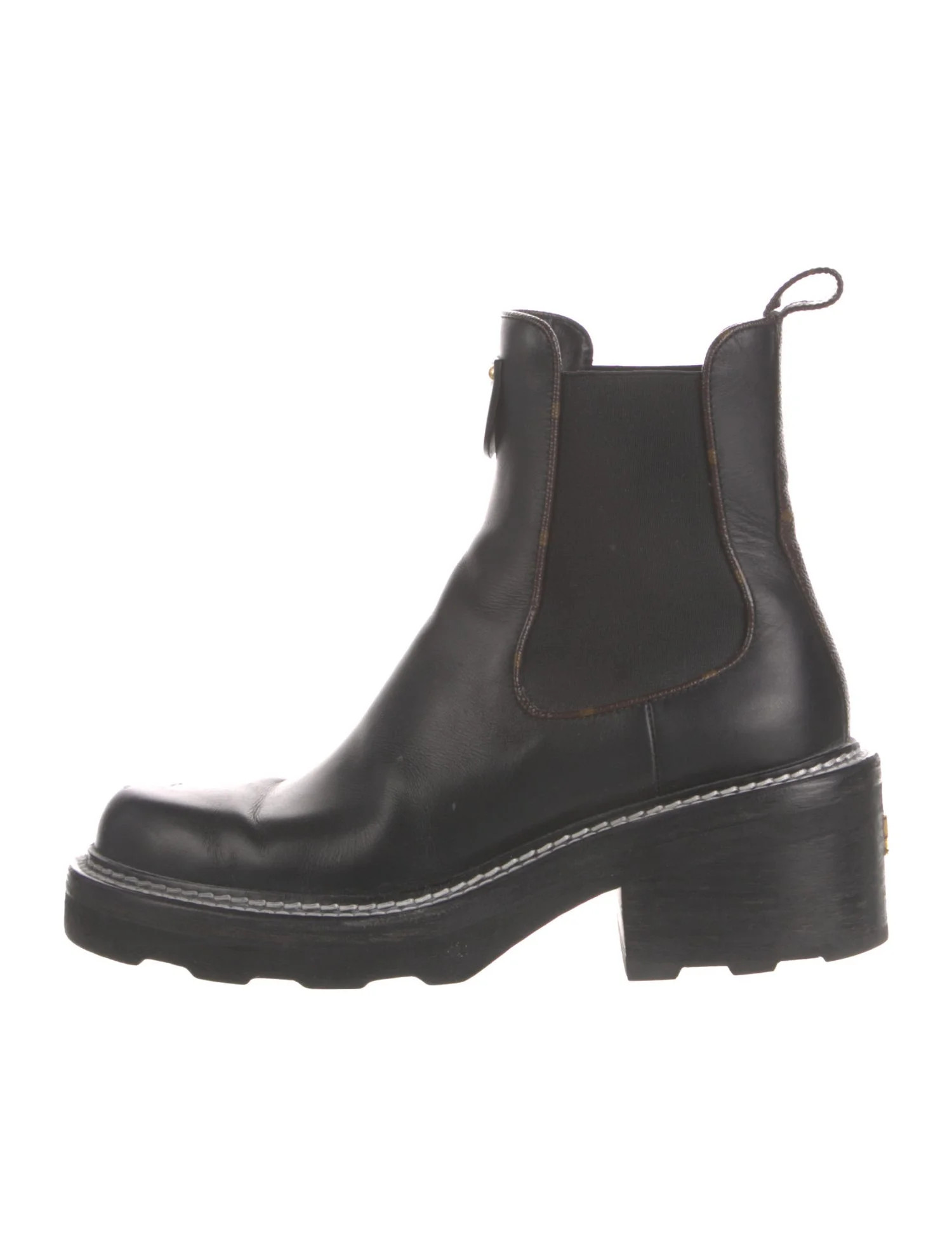 LV Monogram Leather Chelsea Boots | The RealReal