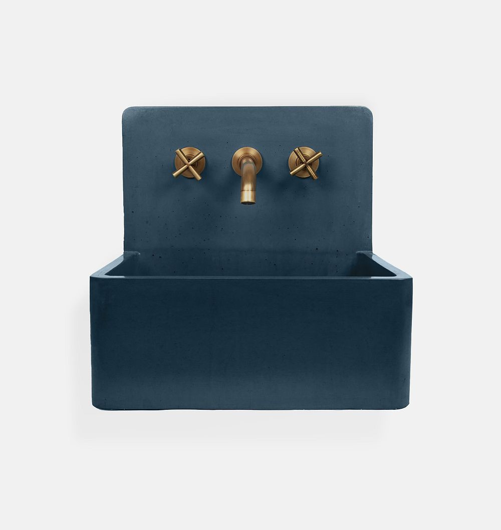 Edy 17"" Bucket Sink - Dark Blue - Widespread | Rejuvenation