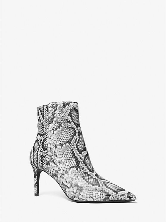 Alina Flex Snake Embossed Leather Ankle Boot | Michael Kors US