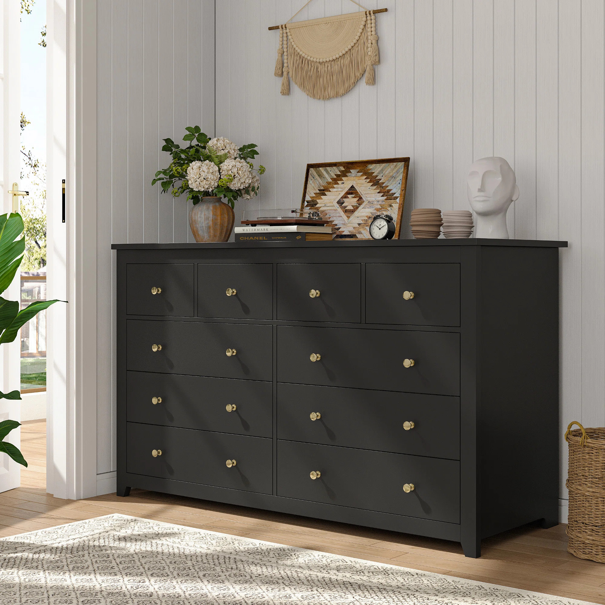 Winston Porter Eathen 52.2"W 10 Drawer Double Dresser & Reviews | Wayfair | Wayfair North America