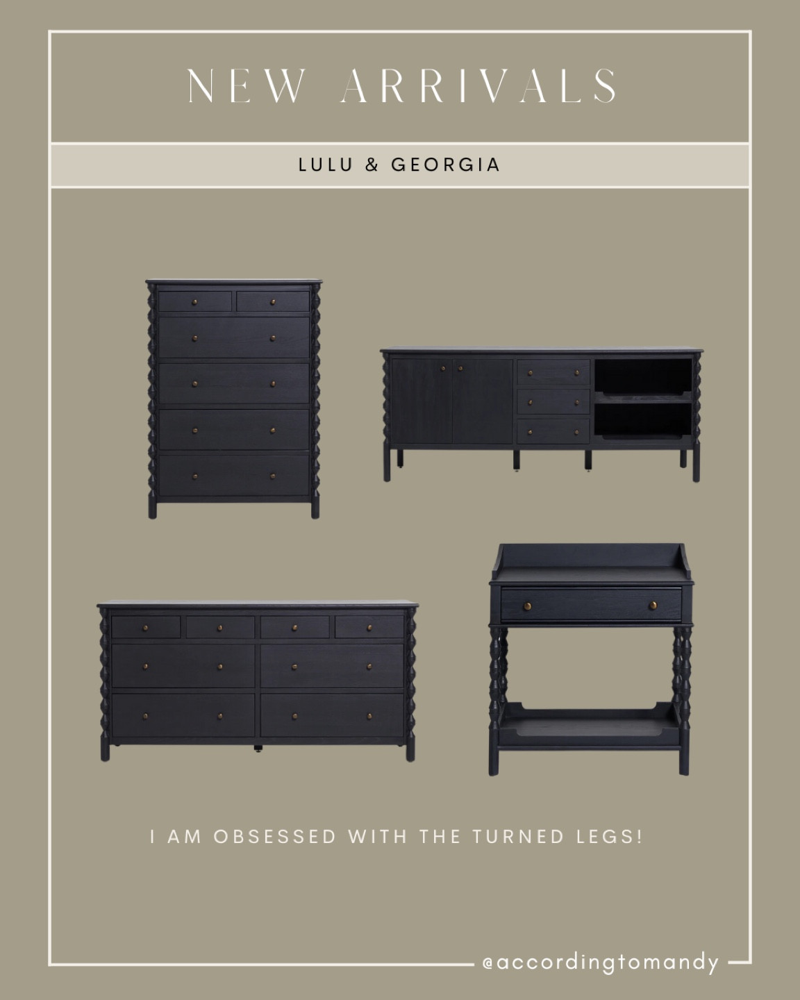 New arrivals at Lulu and Georgia I’m loving! 

Dresser, sideboard, nightstand, bedroom furniture, turned legs, living room, dining room, black furniture 

#LTKFind #LTKhome
