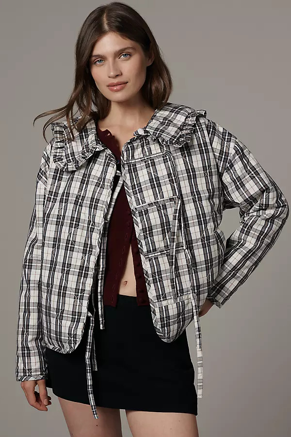 The Hazel Quilted Plaid Jacket by Maeve | Anthropologie (US)