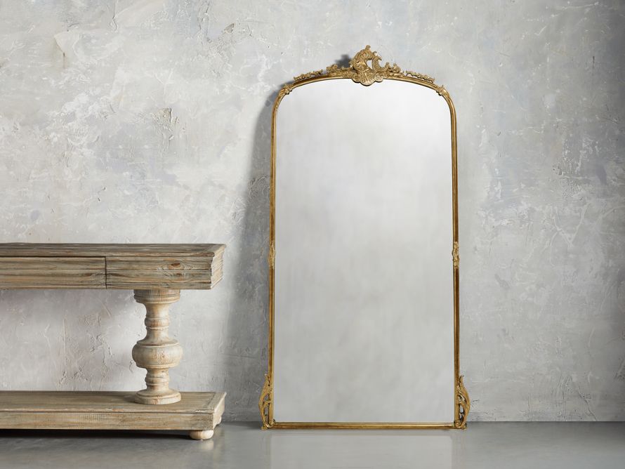 Amelie 74"" Floor Mirror In Gold | Arhaus