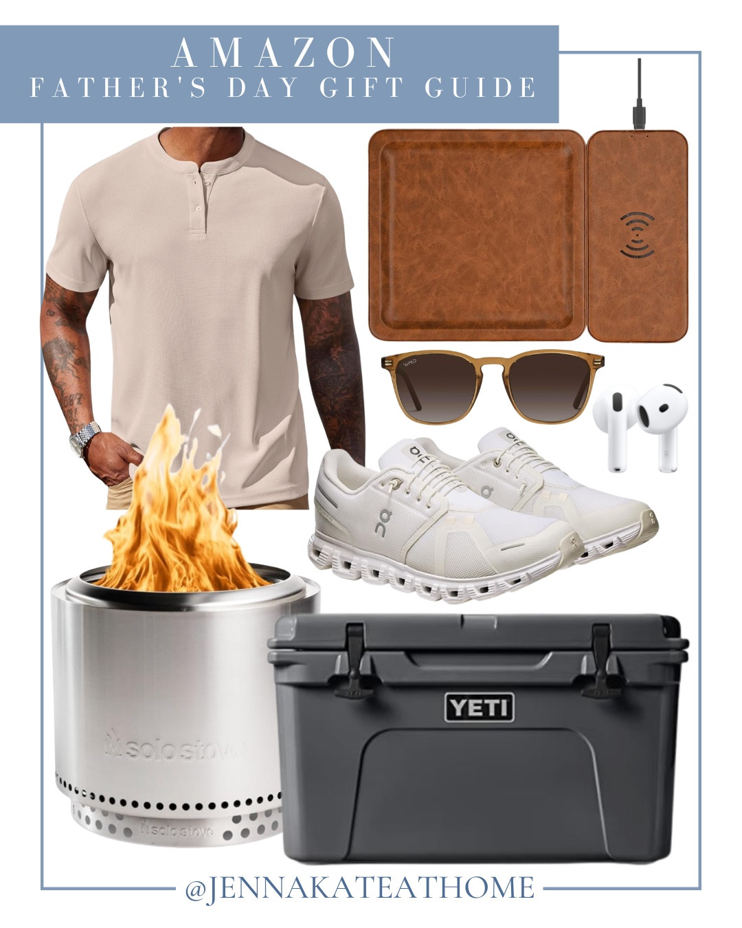 Father’s Day gift guide includes charging station, sunglasses, air pods tennis shoes, cooler, t-shirt, and fire pit.

Father’s Day, gifts for him, gifts for dad

#LTKMens #LTKSeasonal #LTKActive