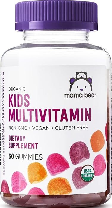 Amazon Brand - Mama Bear Organic Kids Multivitamin Gummies, Berry, Cherry & Orange, 60 Count, 1 M... | Amazon (US)