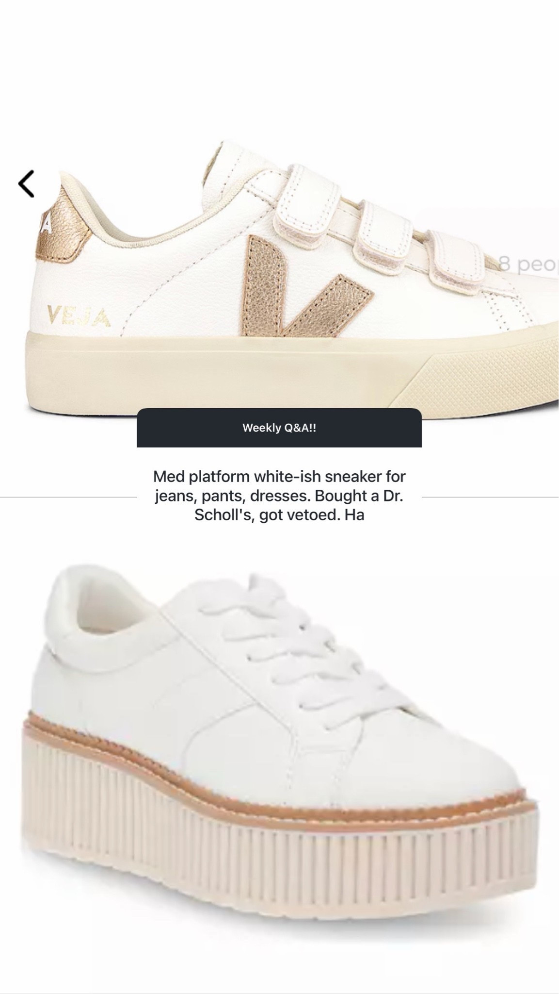 White med platform sneakers! Love Veja and dolce vita brands!

#LTKSaleAlert #LTKootd