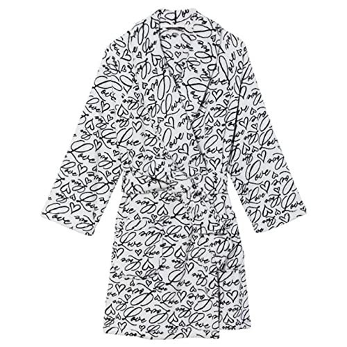 Victoria's Secret Short Cozy Robe Color White/Black Size Med/Large New | Amazon (US)