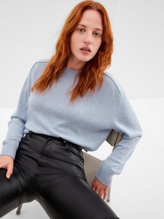 Wool-Blend Cropped Crewneck Sweater | Gap (US)