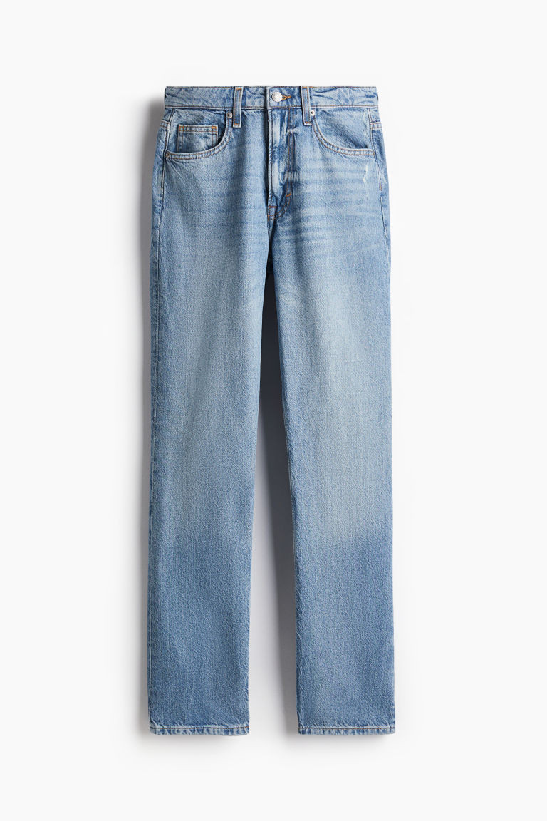 H & M - Straight High Jeans - Blue | H&M (UK, MY, IN, SG, PH, TW, HK)