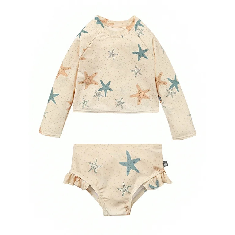 Modern Moments by Gerber Baby and Toddler Girl Rashguard Tankini Set, 2-Piece, Sizes 0/3M - 5T | Walmart (US)