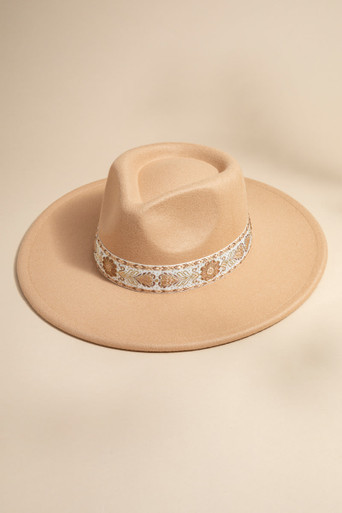Katherine Western Medallion Ribbon Panama Hat | Francesca's