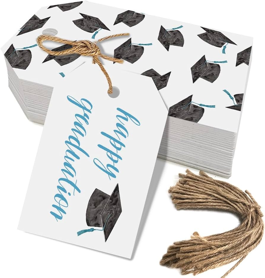 50 Pcs Graduation Gift Tags, Congrats Grad Party Favors Gift Tags for High School or Happy Colleg... | Amazon (US)