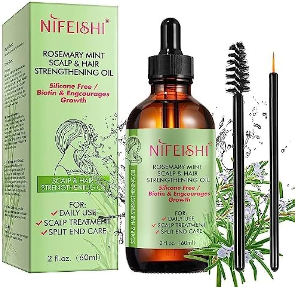 Rosemary Oil for Hair Growth Organic (2.02 Oz), Rosemary Mint Scalp & Hair Strengthening Oil with... | Amazon (US)