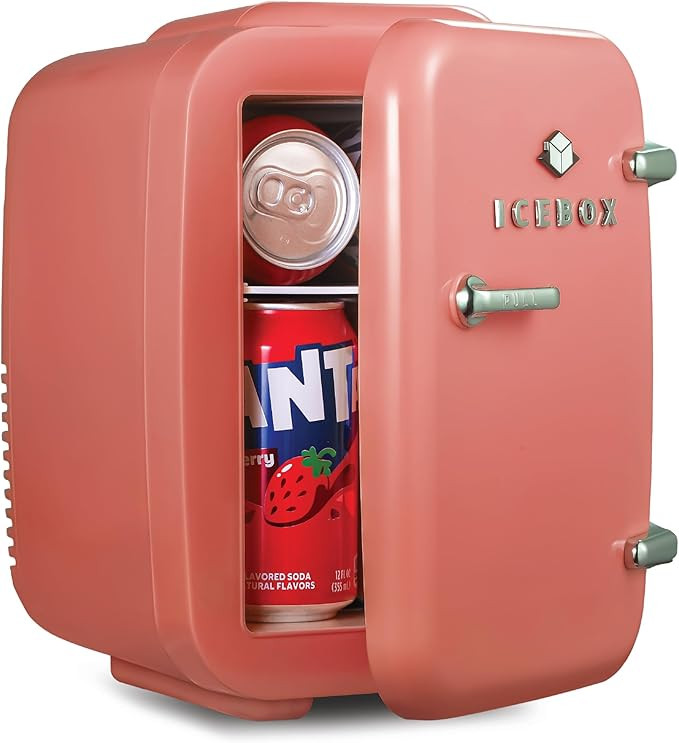 ICEBOX IBMF4BLS Mini Fridge For Bedroom, Skincare Refrigerator, Portable Cooler & Warmer for Make... | Amazon (US)