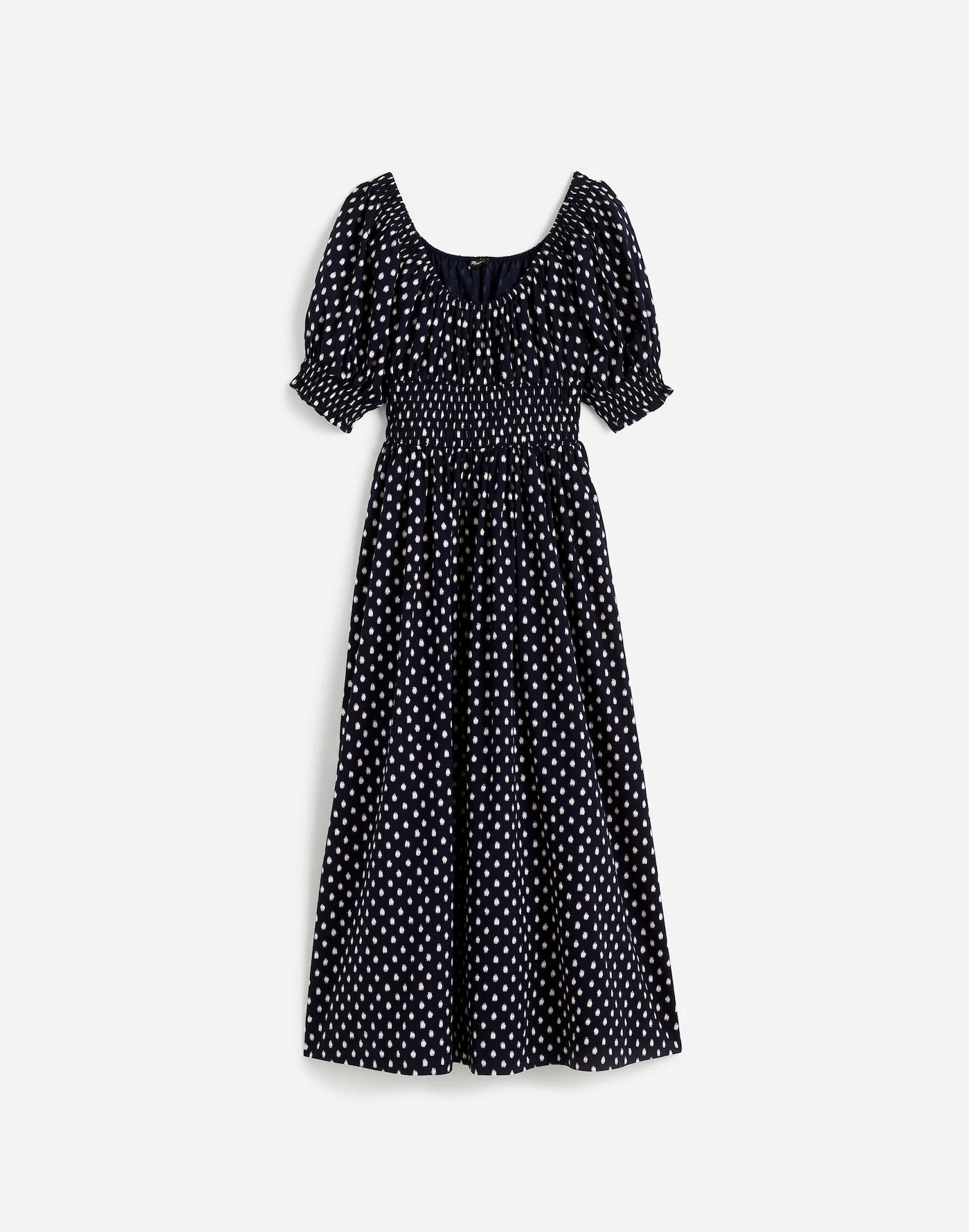 Smocked-Waist Midi Dress in Shibori Dot Print | Madewell | Madewell