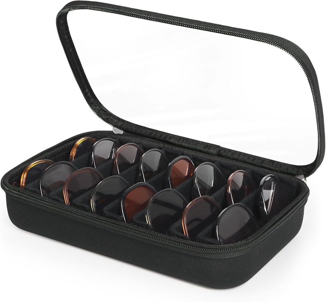 Sunglasses Organizer Case for Multiple Pairs, Eyeglasses Storage Box Hard Shell Travel Eyewear Ca... | Amazon (US)