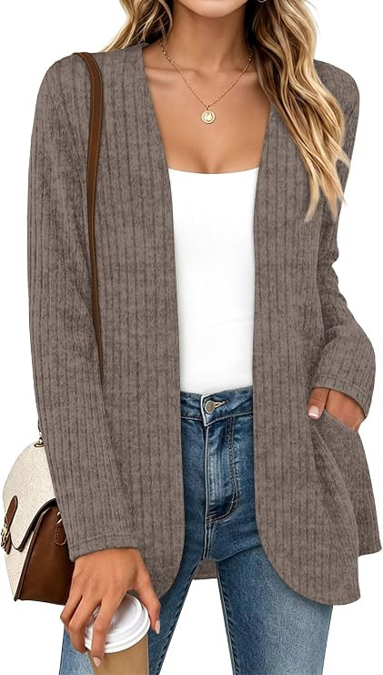 WIHOLL Womens Cardigan Sweaters Open Front Early Fall Casual | Fall Sweaters for Women,Teacher Ou... | Amazon (US)