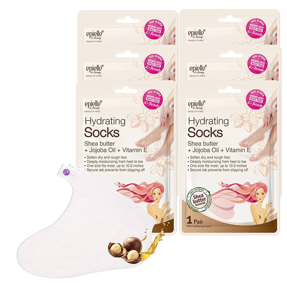 Epielle Hydrating Foot Masks 6 Pairs, Deep Moisturizing Socks for Dry Feet & Cracked Heels, Relie... | Amazon (US)