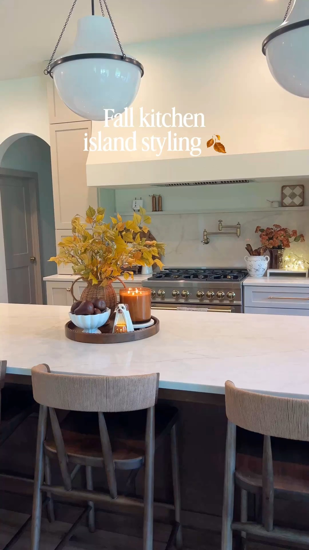 Fall kitchen island decor! My candle tray is the 8” - if not in stock I linked other options and other options of similar in stock stems too! Exact = items I used and similar = additional options! 

Fall kitchen decor 
Fall decor 
Kitchen design

#LTKSeasonal #LTKHome