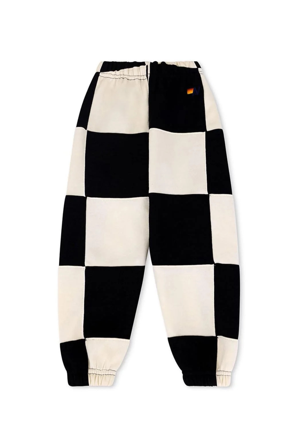 KID'S CHECK QUILTED SWEATPANTS -BLACK // WHITE | Aviator Nation