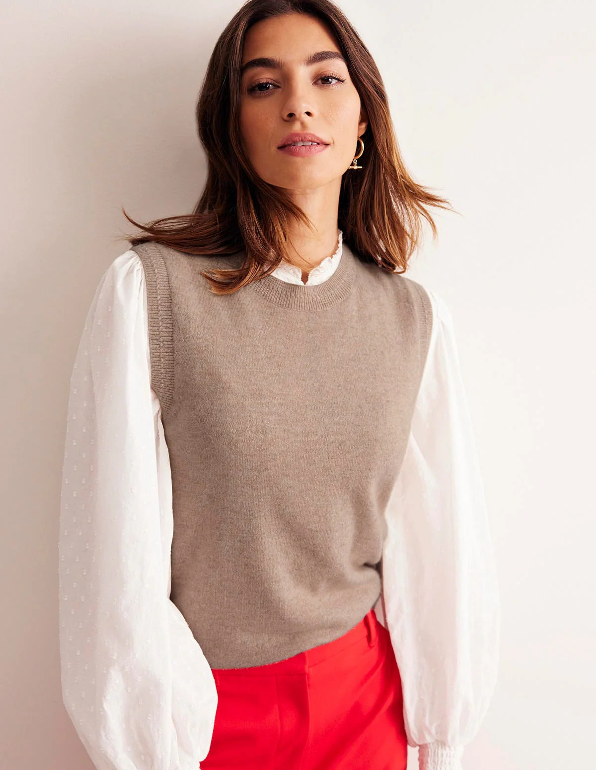 Eva Cashmere Vest-Chinchilla Melange | Boden (US)