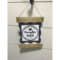 Mini PUMPKIN PATCH Farm Fresh Buffalo Check fall Canvas Wood Wall Hanging Sign Ready to Ship | Etsy (US)