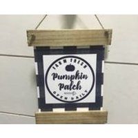 Mini PUMPKIN PATCH Farm Fresh Buffalo Check fall Canvas Wood Wall Hanging Sign Ready to Ship | Etsy (US)