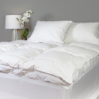 Down and Goose Feather Cotton Bed by Grandeur Collection - white - Bed Bath & Beyond - 10186788 | Bed Bath & Beyond