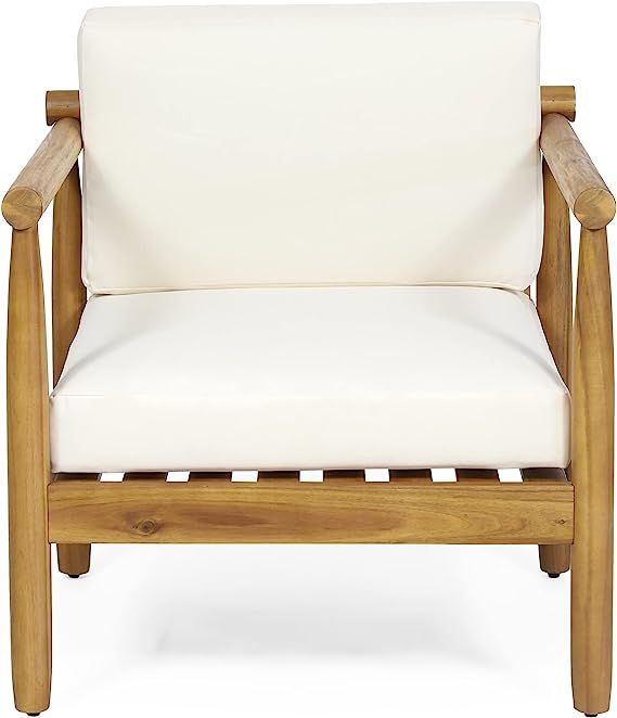 Christopher Knight Home 318120 Bonsallo Club Chair, Teak + Cream | Amazon (US)