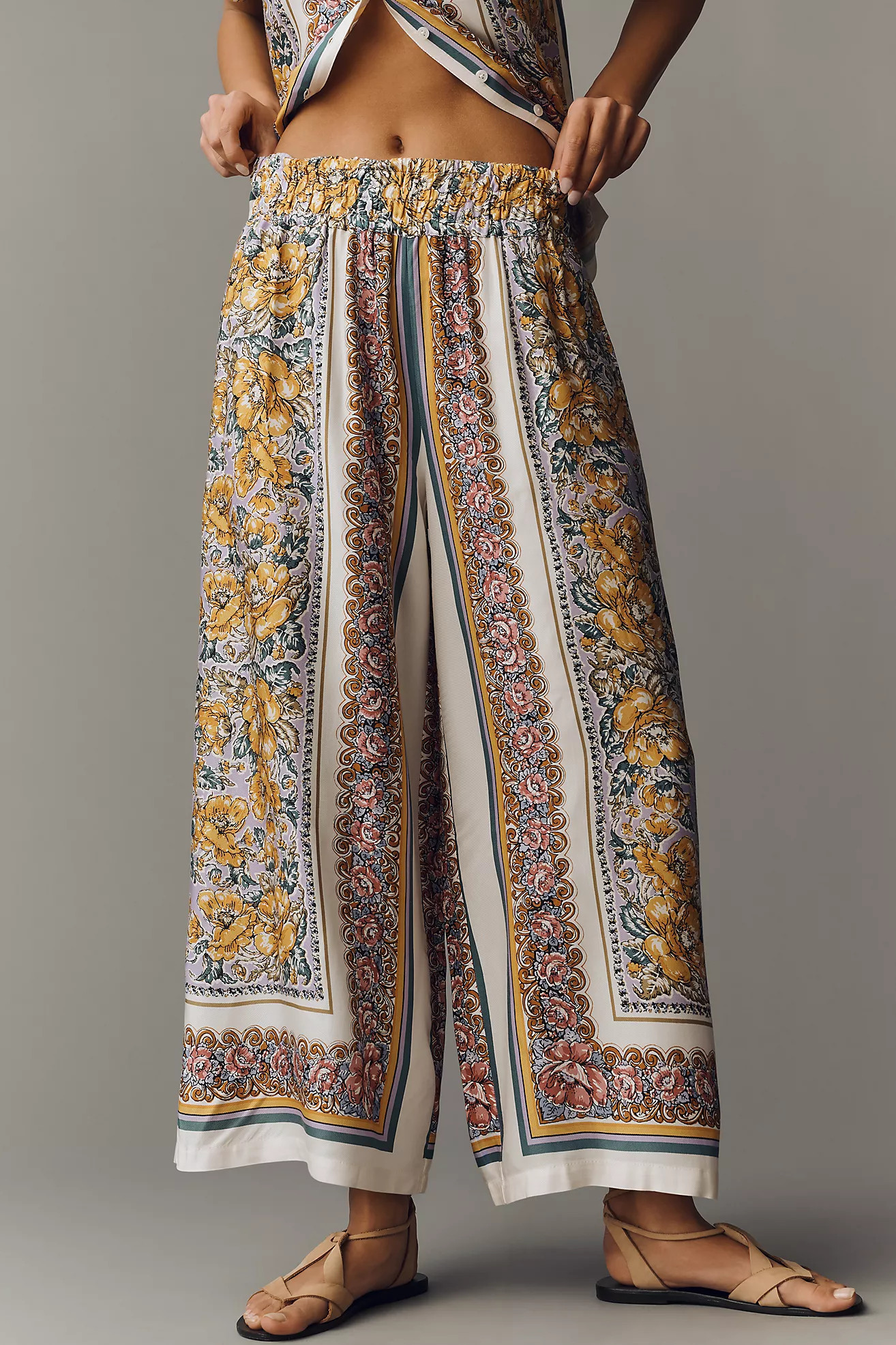 The Somerset Silky Floral Pants | Anthropologie (US)