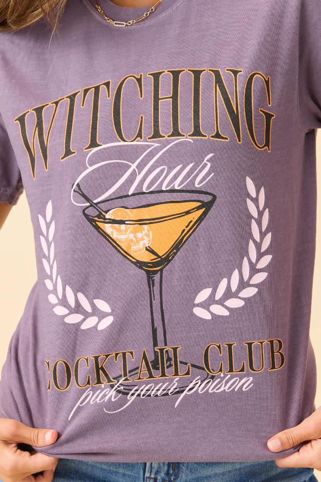Witching Hour Cocktail Club Purple Graphic Tee | Pink Lily
