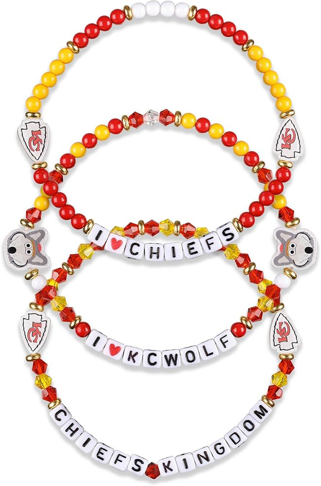 FOCO NFL Unisex-Adult NFL Team Logo Officially Licensed 3-Pack Beaded Friendship Bracelets | Amazon (US)