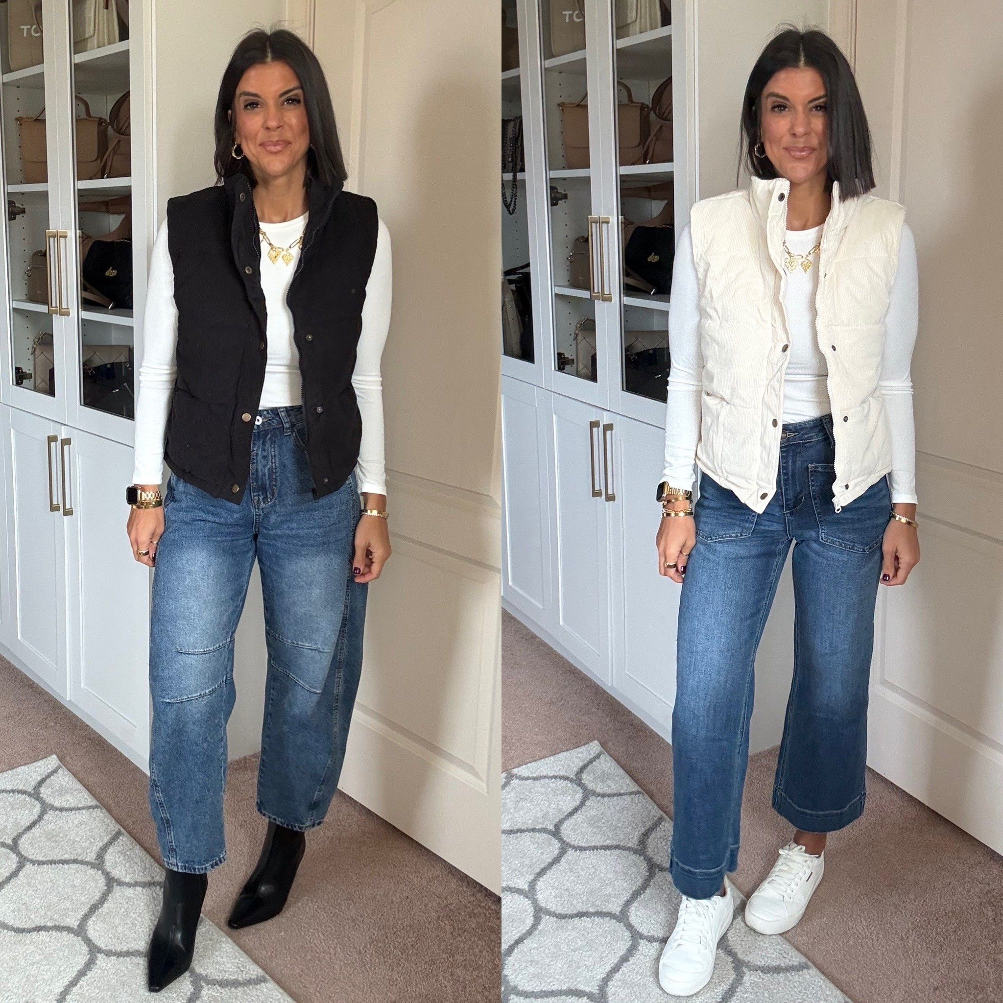 Size small in puffer vest and tee size 2 in jeanss

#LTKFindsUnder100 #LTKSeasonal