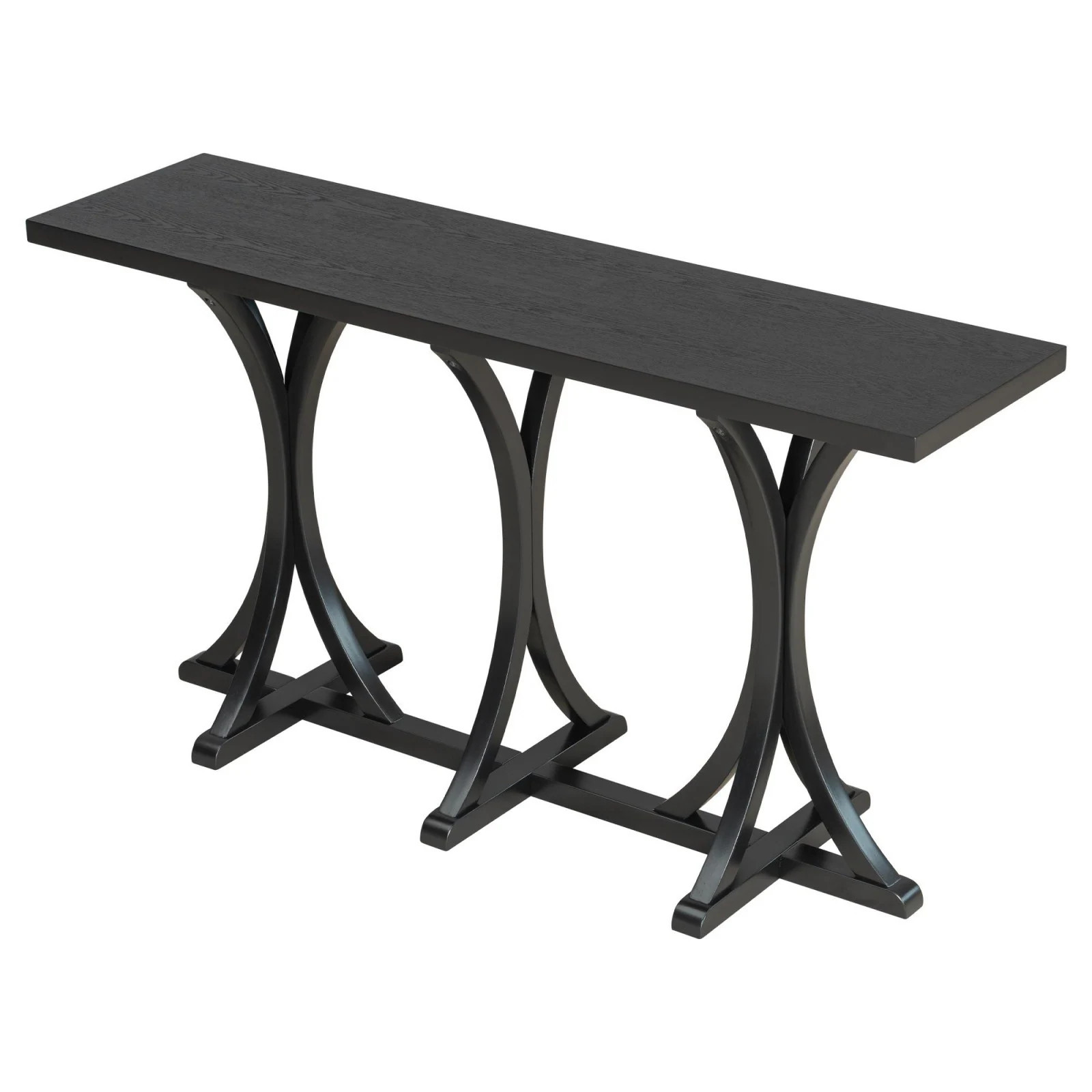 GlasFlength 59.8-Inch U Style Console Table with Slender Curved Legs Space Saving Farmhouse Entryway Solution for Living Room Hallway Dining Space | Lowe's