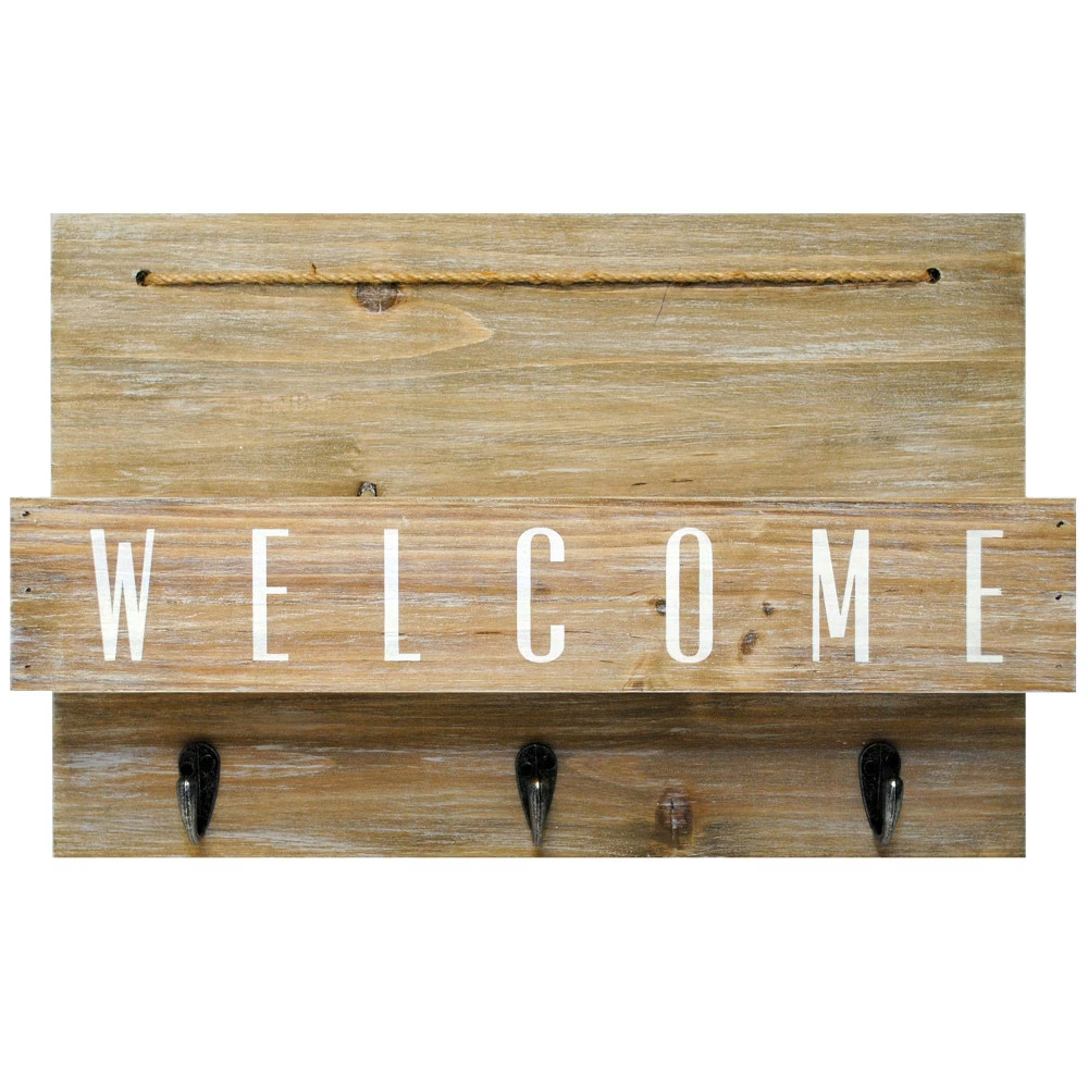 Welcome Mail Station with Hooks Gray - Threshold | Target