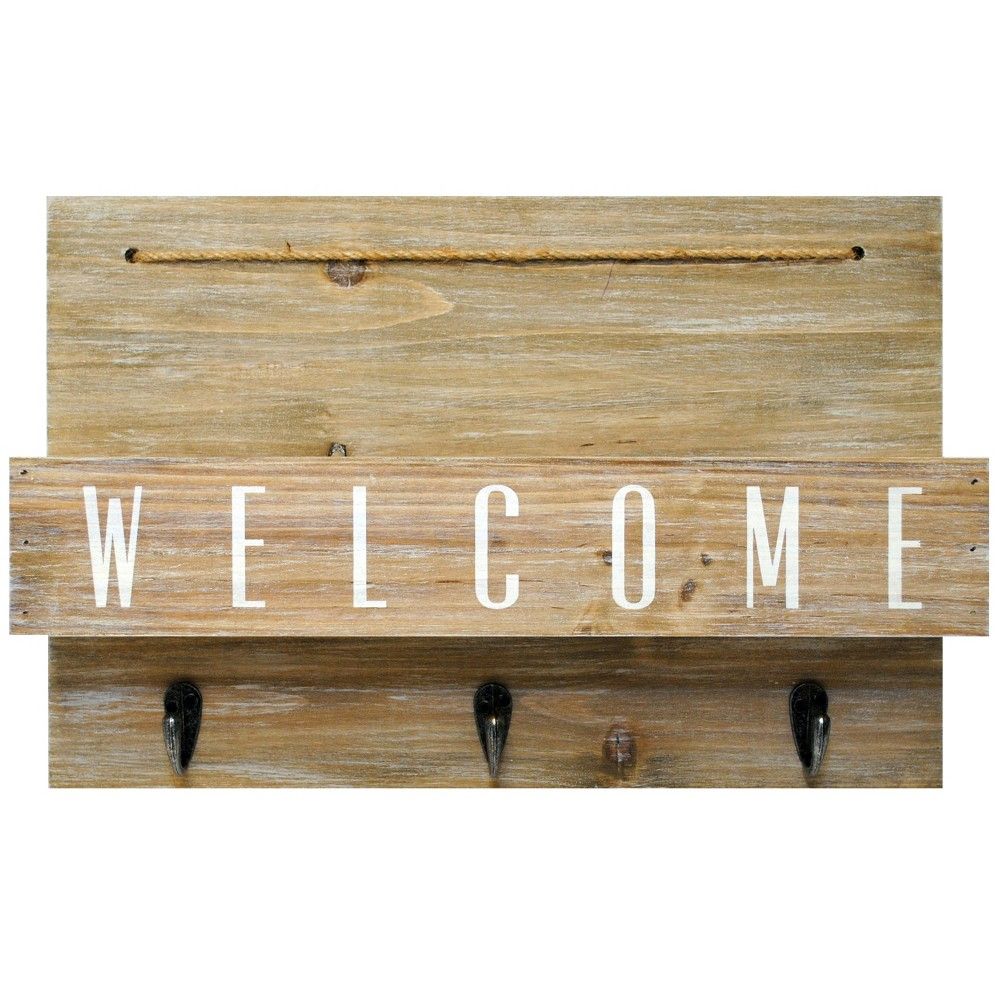 Welcome Mail Station with Hooks Gray - Threshold | Target