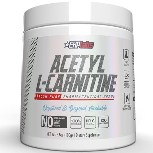 EHP Labs Acetyl L Carnitine Powder - Supports Natural Energy Production, Assists in Healthy Brain Function, Supports Heart Health, Vegan, Gluten Free, Non GMO - 100 Servings | Amazon (US)