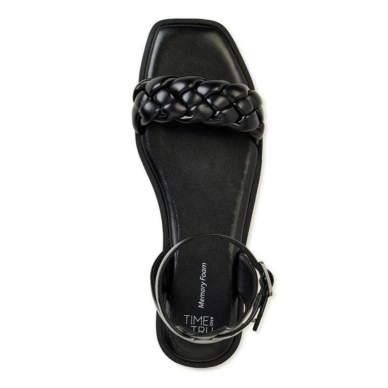 Time and Tru Women's Braided Ankle Strap Sandals - Walmart.com | Walmart (US)