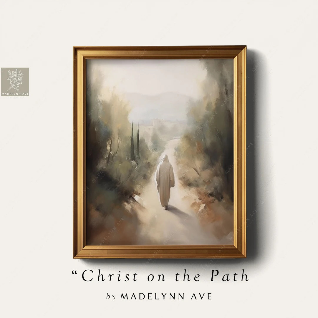 Modern Christian Art Print, Painting of Jesus, Neutral Wall Art About Christ, Jesus Walking, Reli... | Etsy (US)