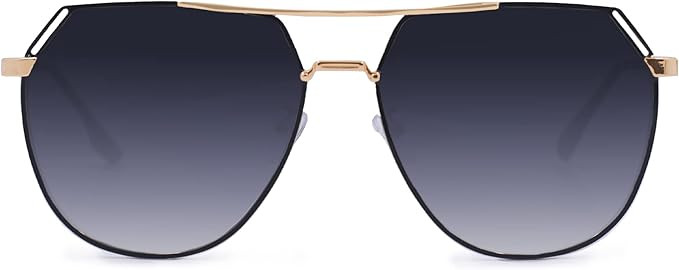 TopFoxx - Farrah - Designer Aviator Sunglasses For Women - Oversized Sunnies - Includes Carrying ... | Amazon (US)