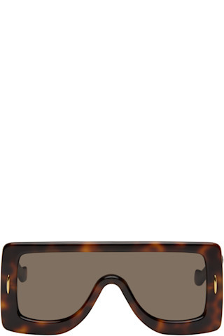 LOEWE - Brown Oversized Shield Sunglasses | SSENSE